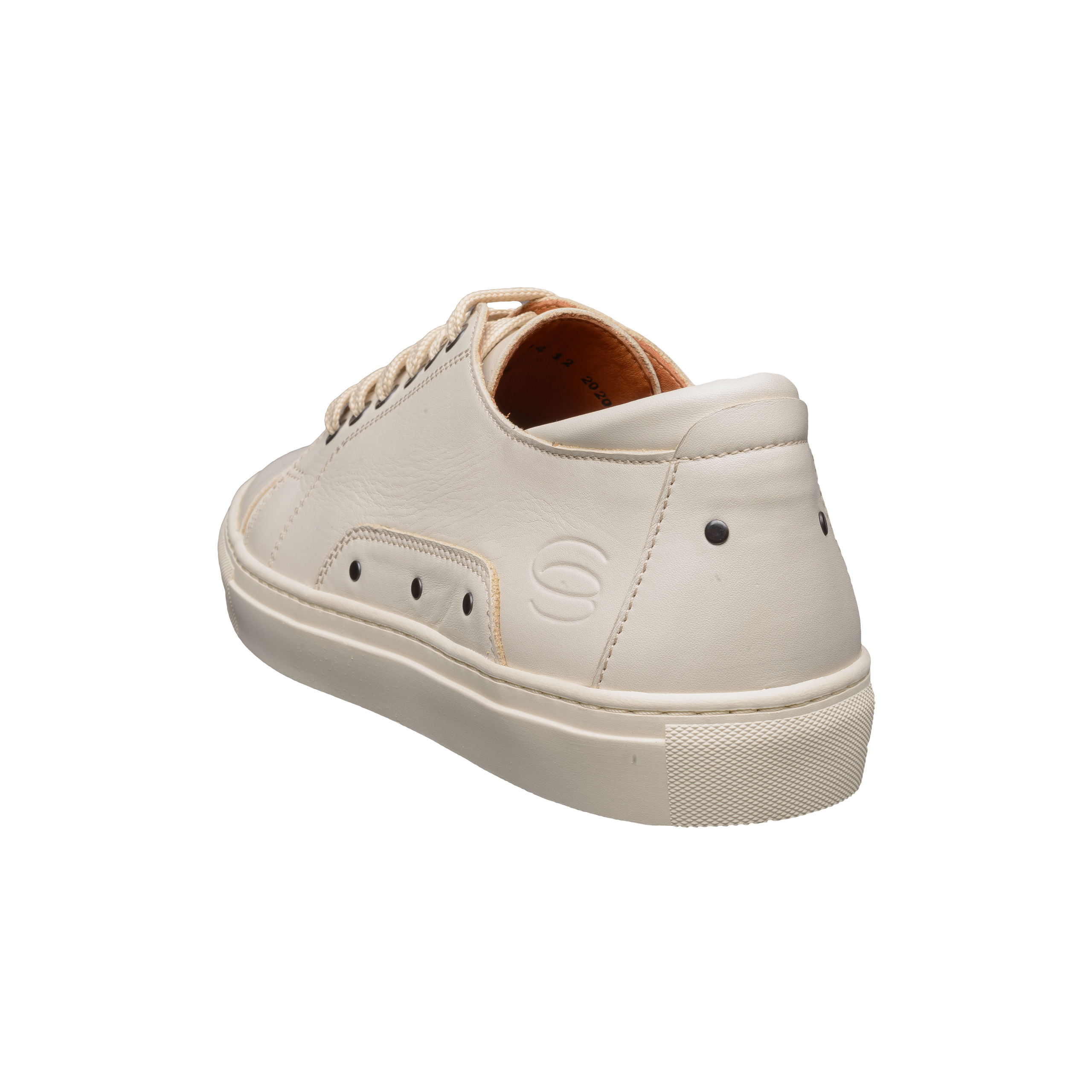 Badminton-Sneaker-Naturleder-Schuh-ecru-Ferse Badminton-Sneaker-Naturleder-Schuh-ecru-Ferse