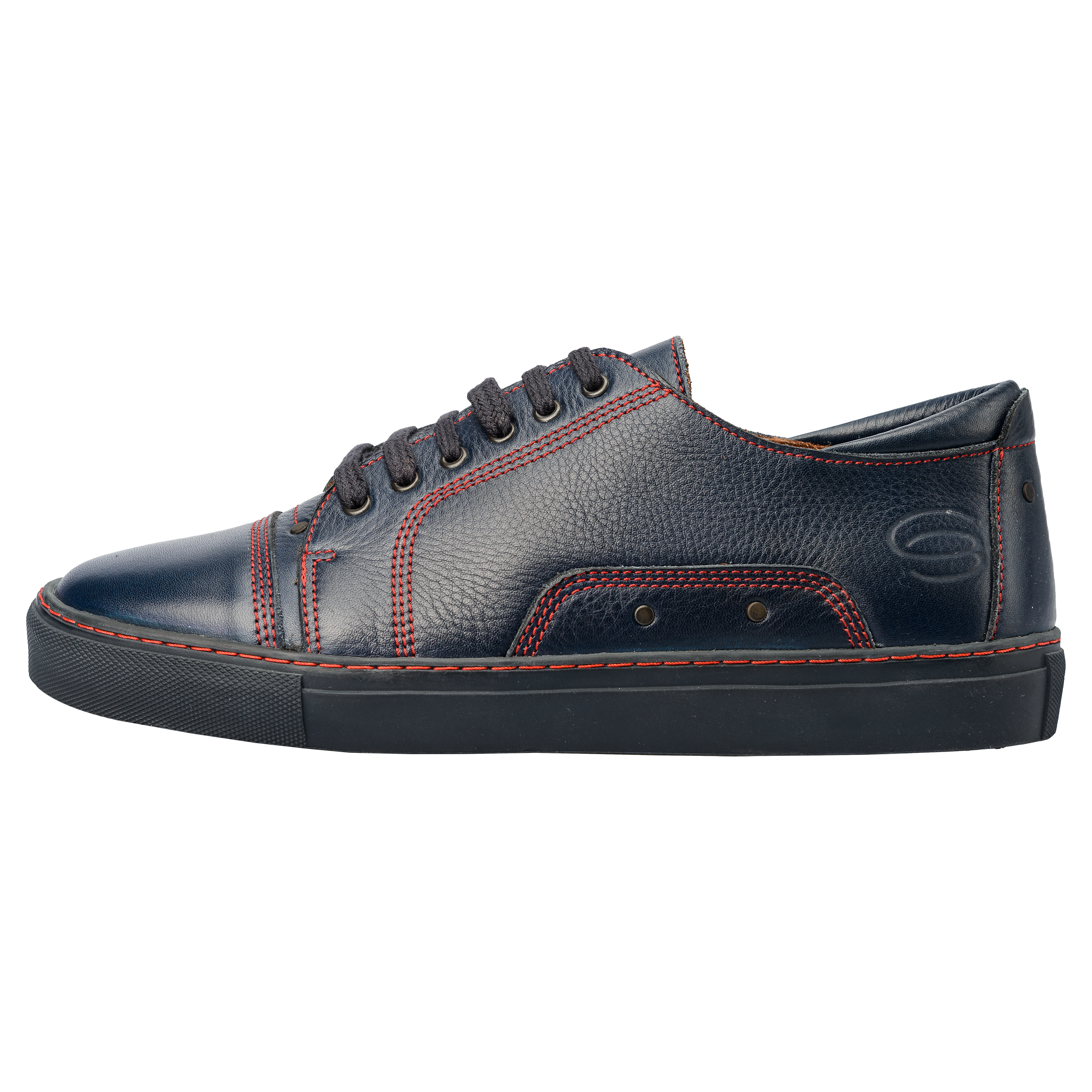 BADMINTON men Badminton-Sneaker-Naturleder-Schuh-blau-rot