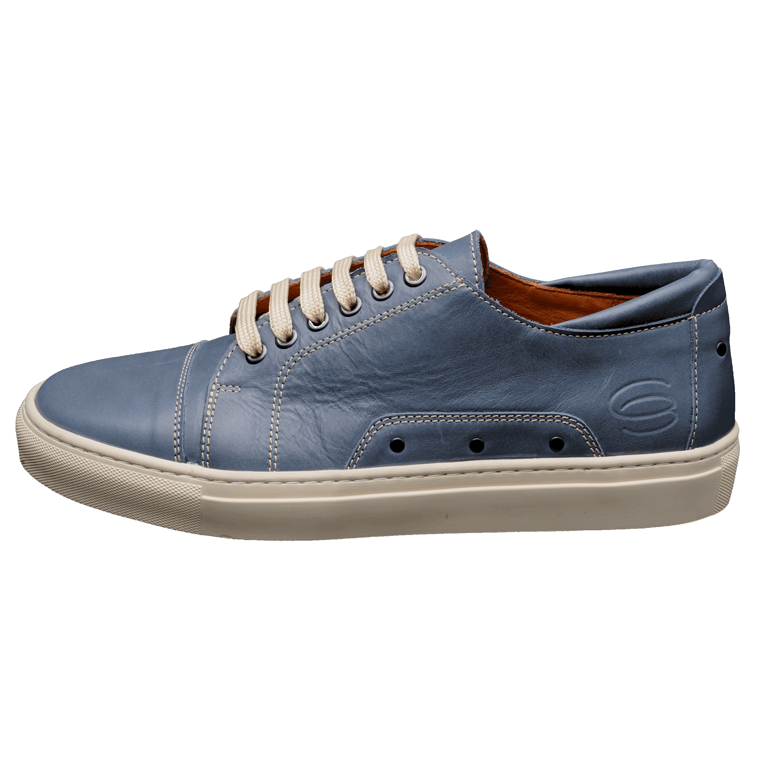 BADMINTON Herren Badminton-Sneaker-Naturleder-Schuh-bleu