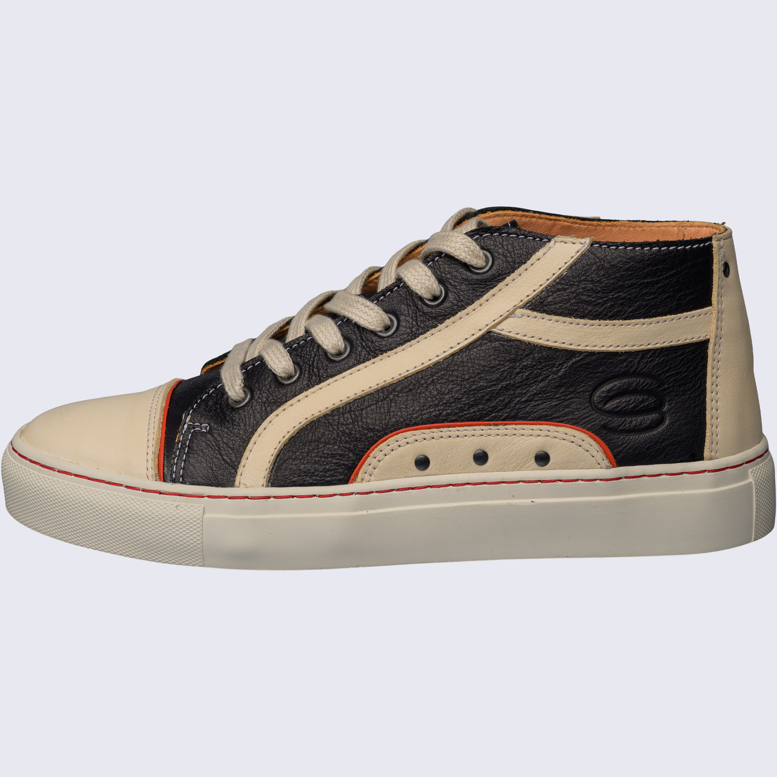 BASKET Damen Basket-Damen-Sneaker-Booty-Naturleder-Schuh-black