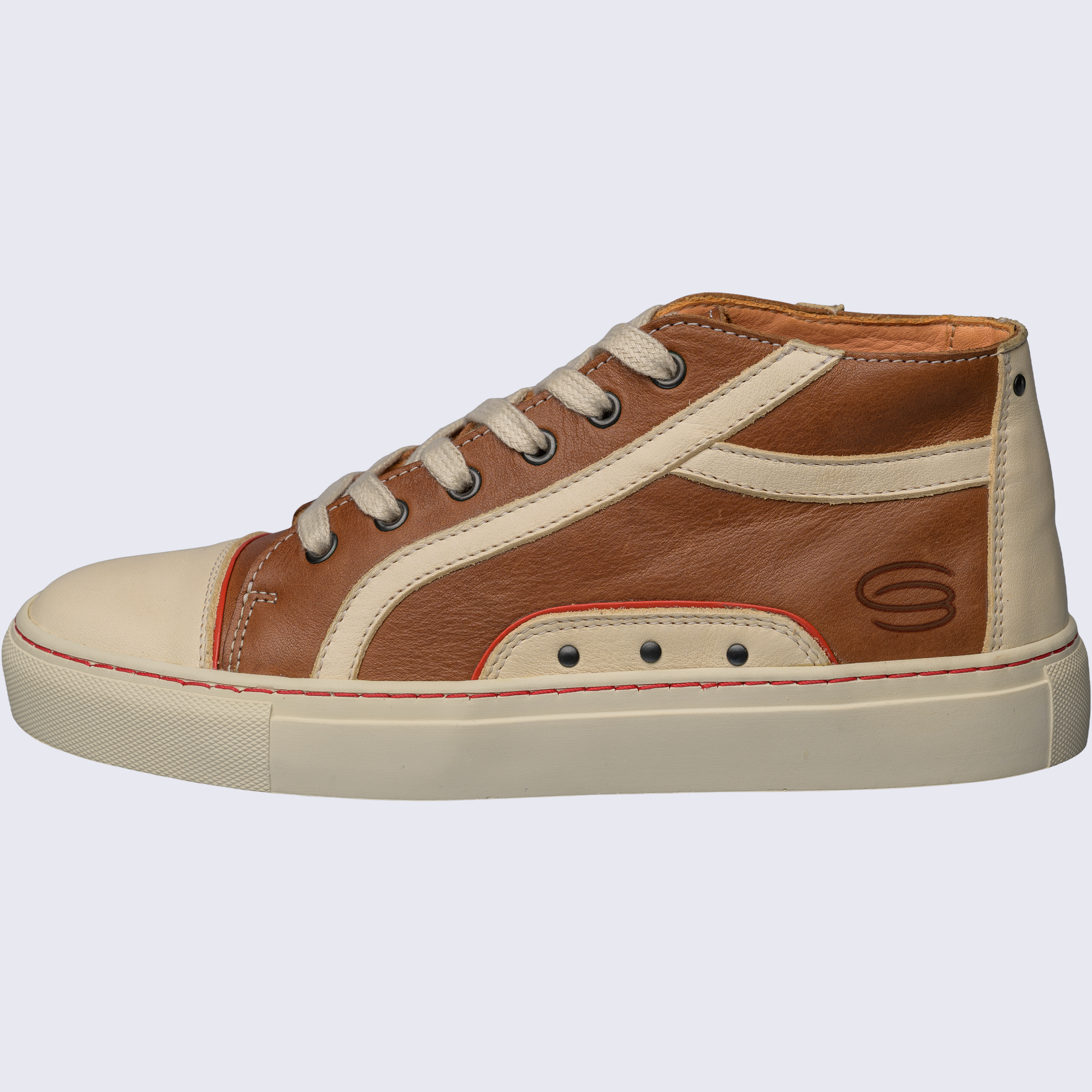 BASKET Damen Basket-Damen-Sneaker-Booty-Naturleder-Schuh-natur