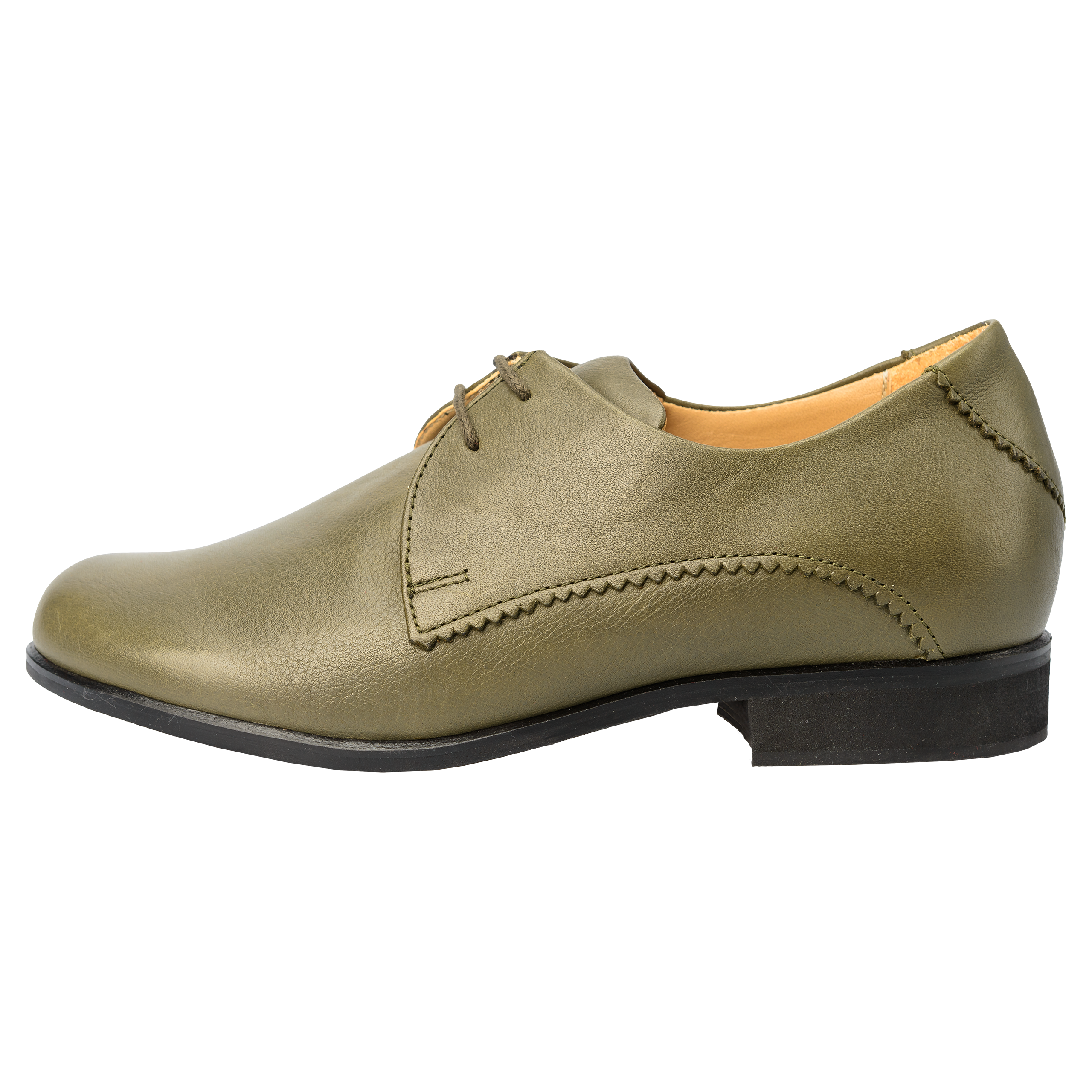 NINA PROTO Weite F Nina-Naturleder-Schuh-olive-aussen