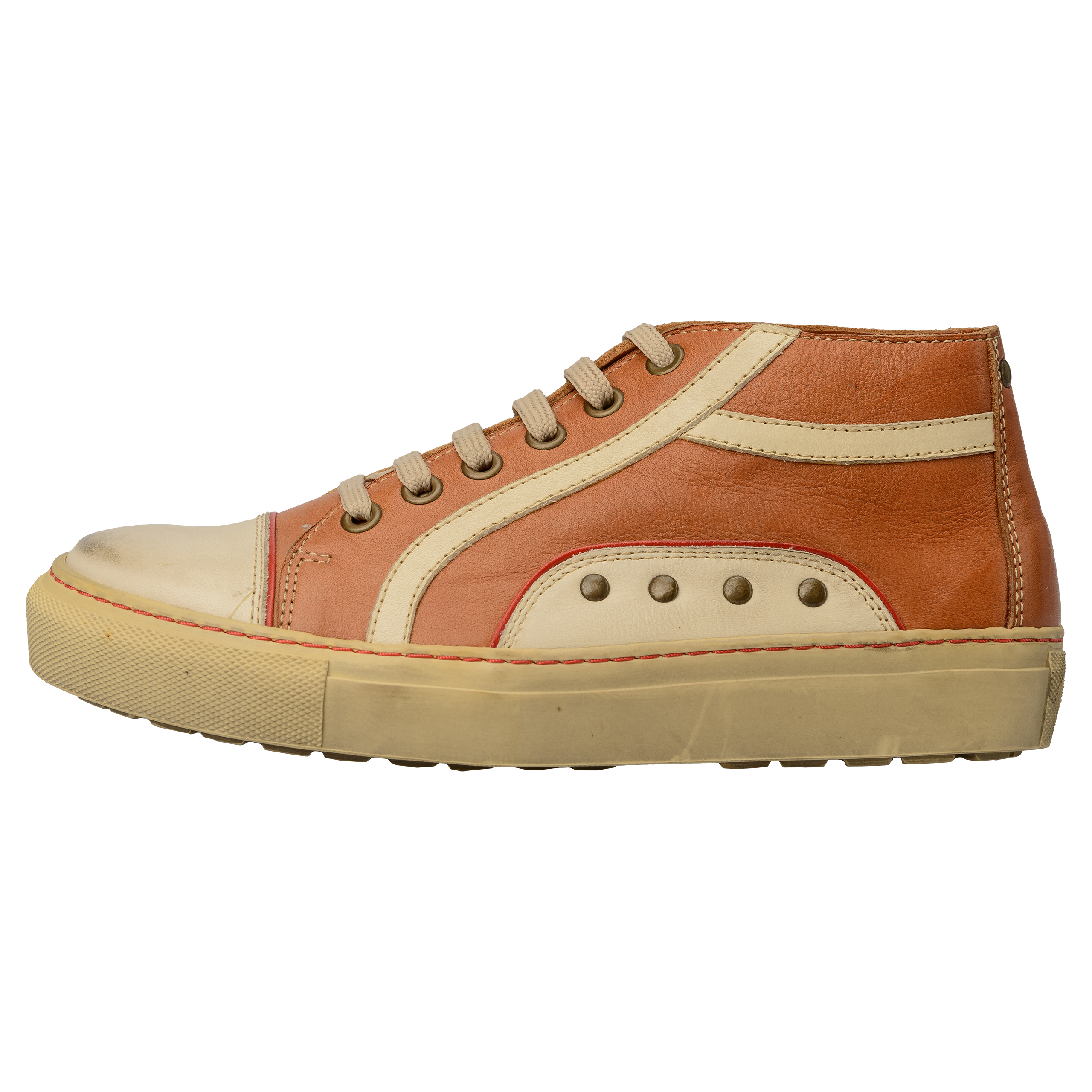 BASKET Damen Basket-Sneaker-Booty-Naturleder-Schuh-cognac-aussen