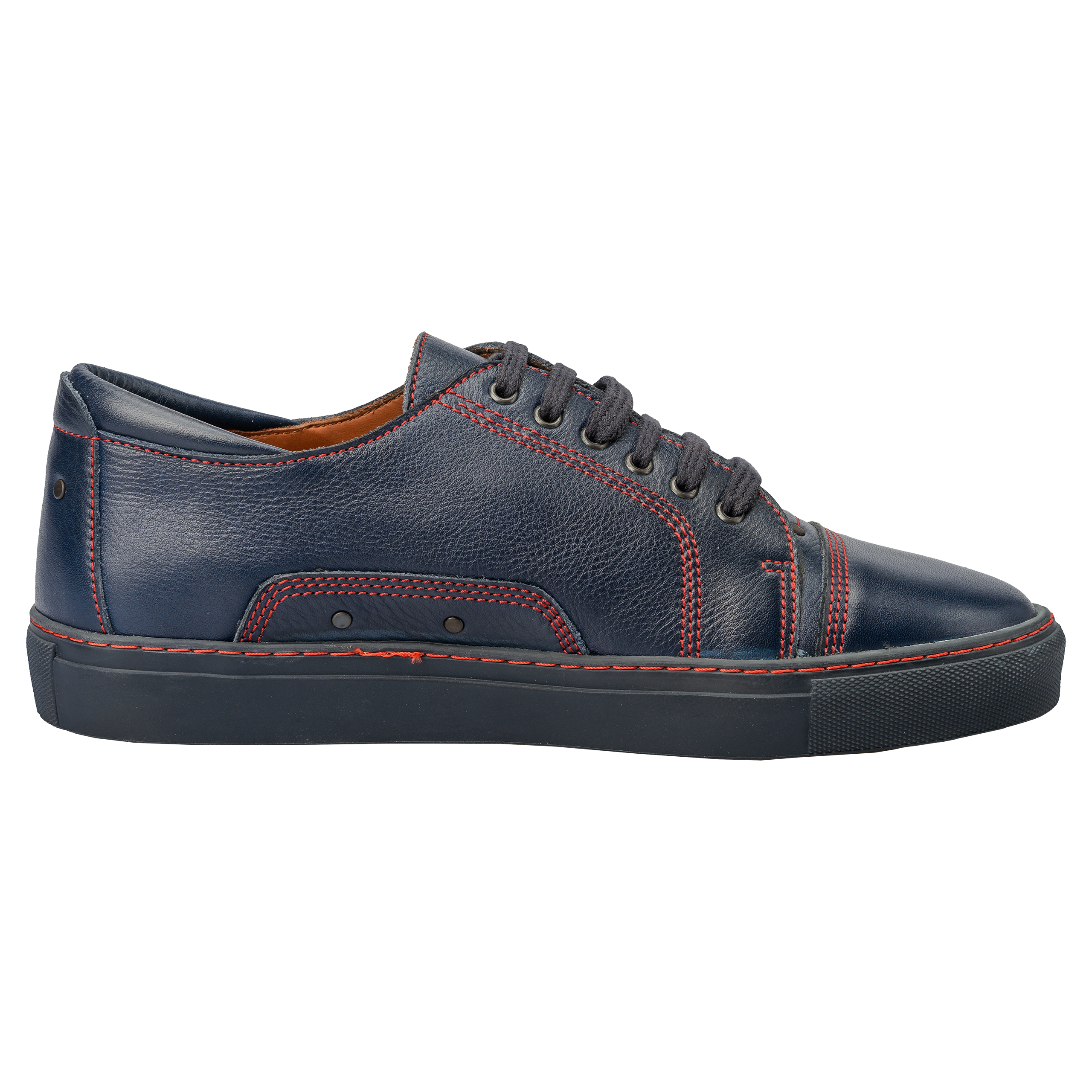 Badminton-Sneaker-Naturleder-Schuh-blau-rot-innen Badminton-Sneaker-Naturleder-Schuh-blau-rot-innen