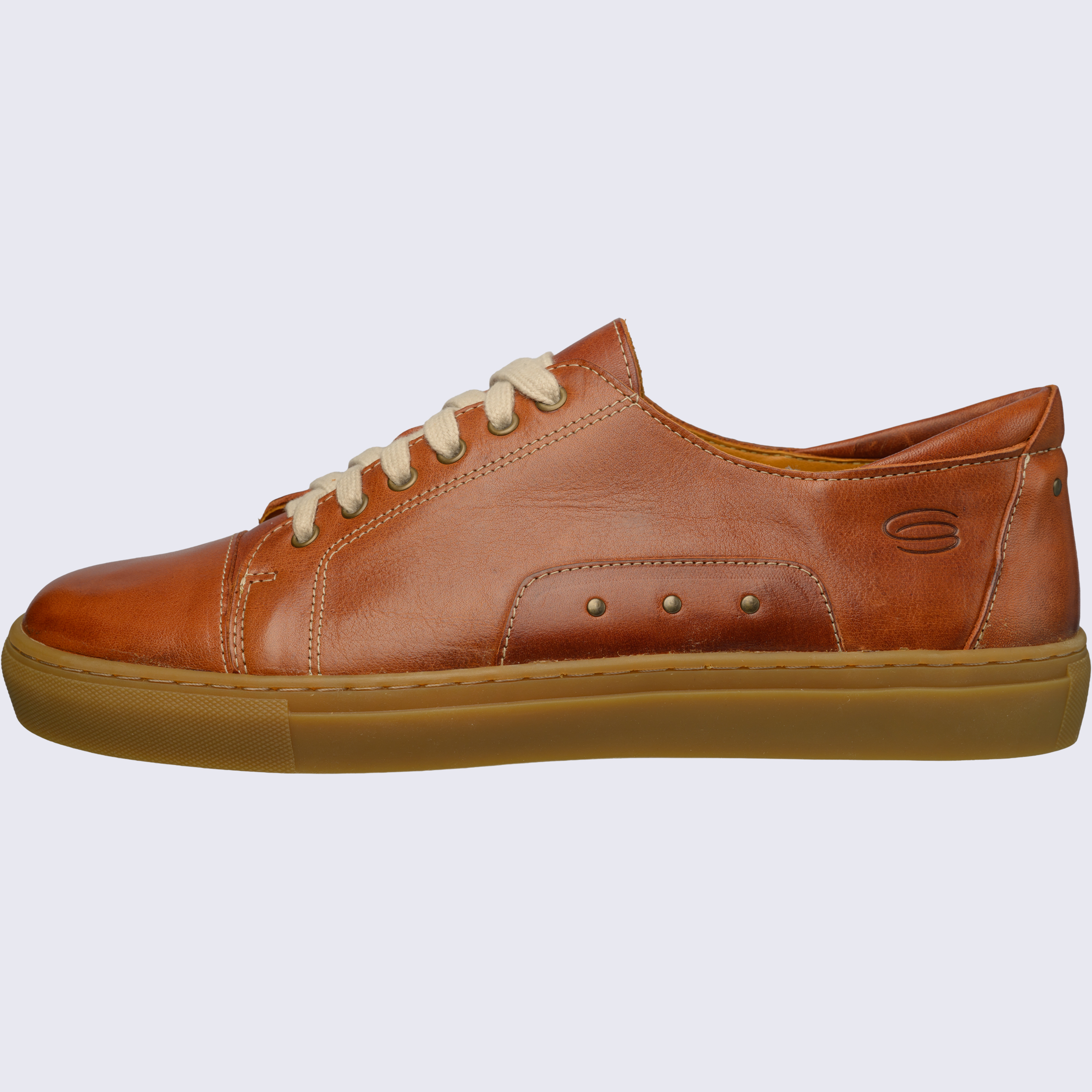 BADMINTON Herren Badminton-Sneaker-Naturleder-Schuh-braun-honeysole