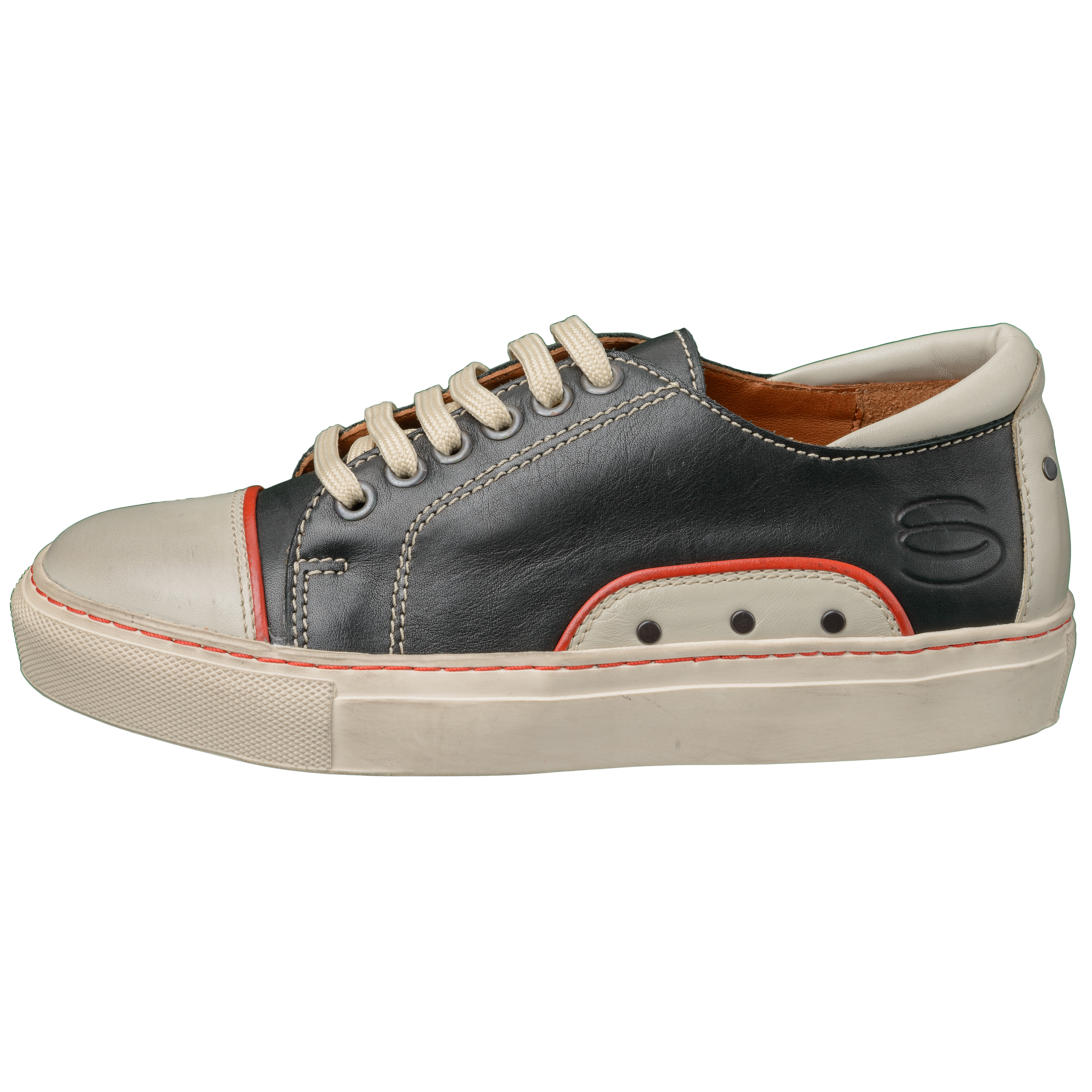 TENNIS woman Tennis-Sneaker-Damen-Naturleder-Schhuh-schwarz