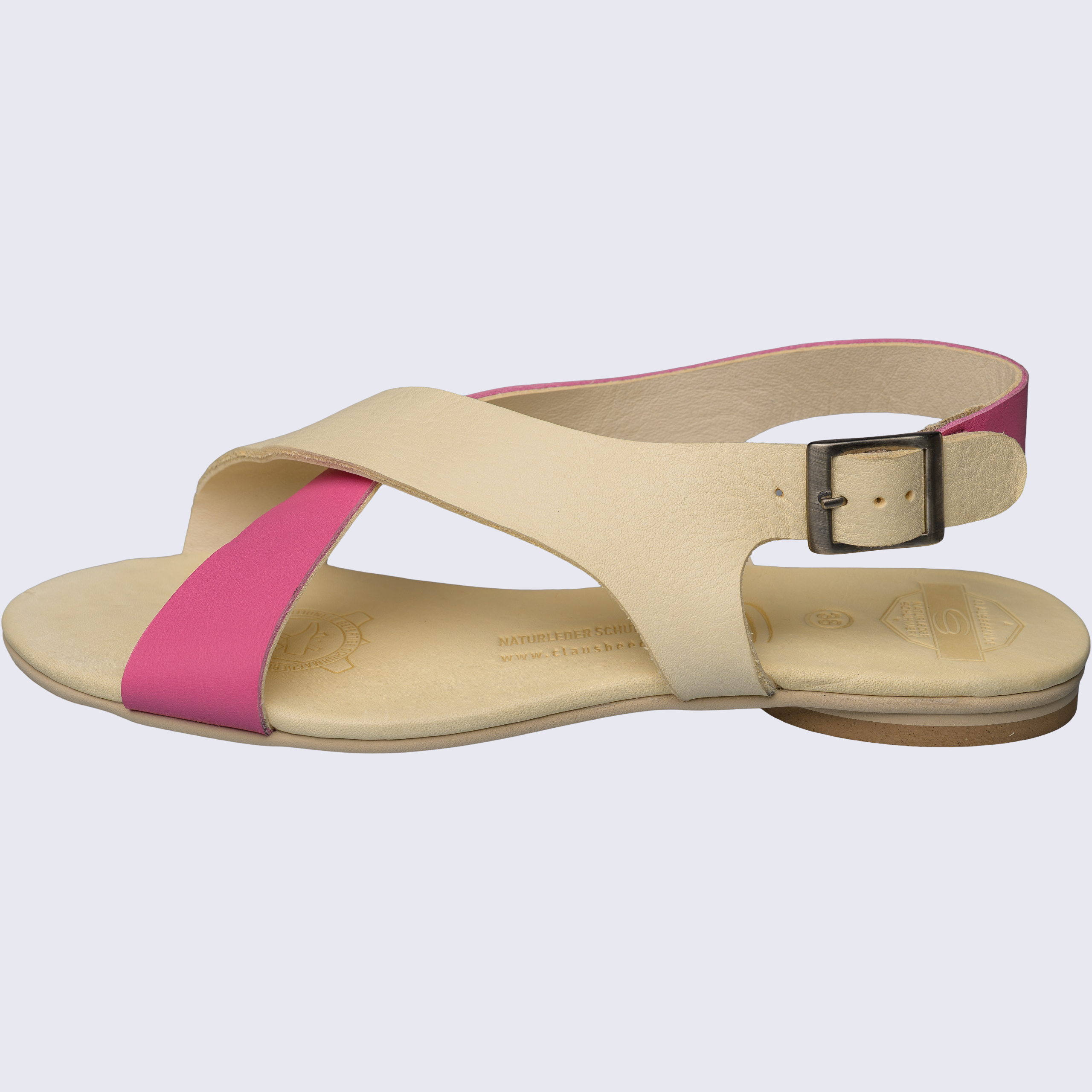 FIRENZE Firenze-federleichte-bequeme-Sandale-Naturleder-Schuh-pink-pastell