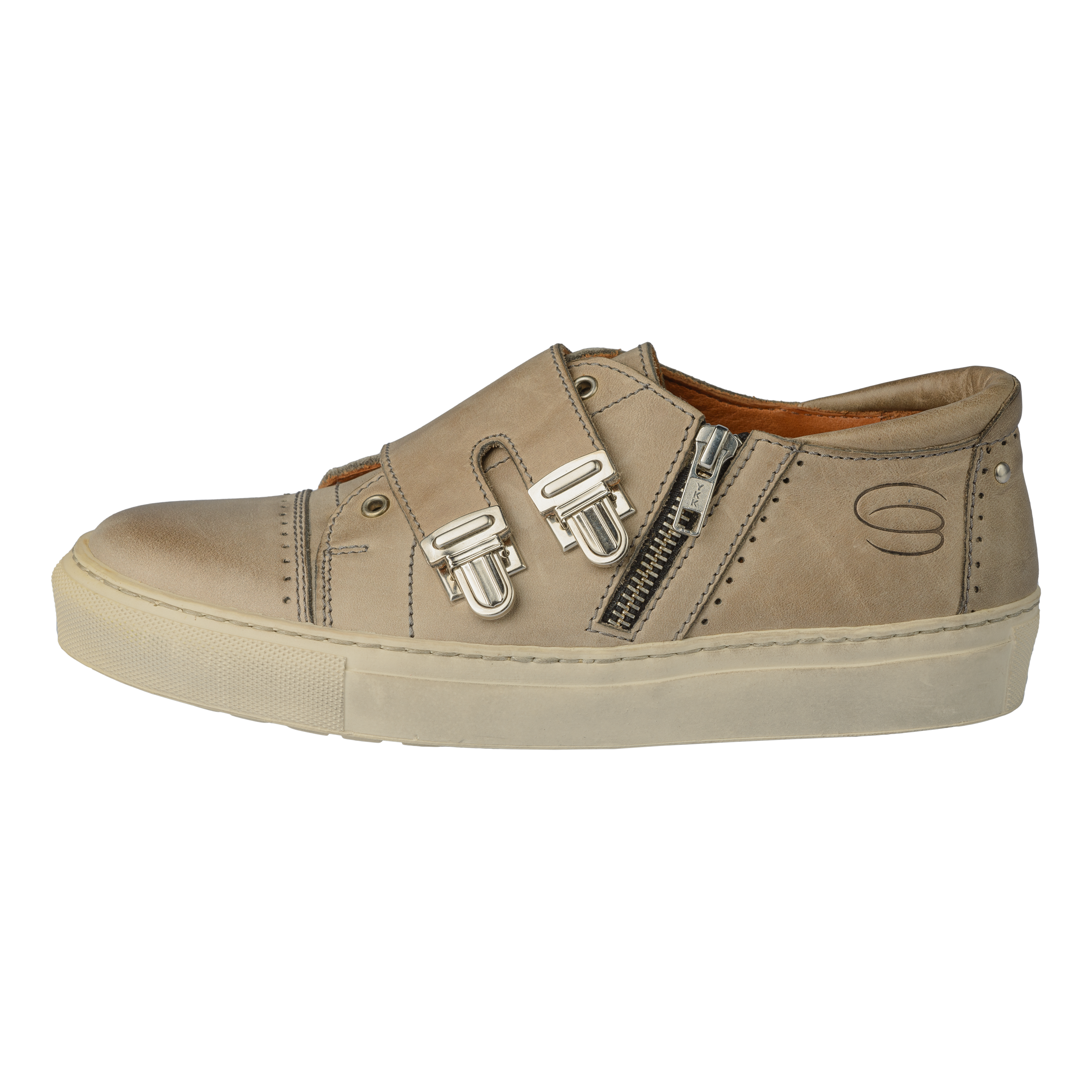 MONK Monk-Sneaker-Naturleder-Schuh-taupe