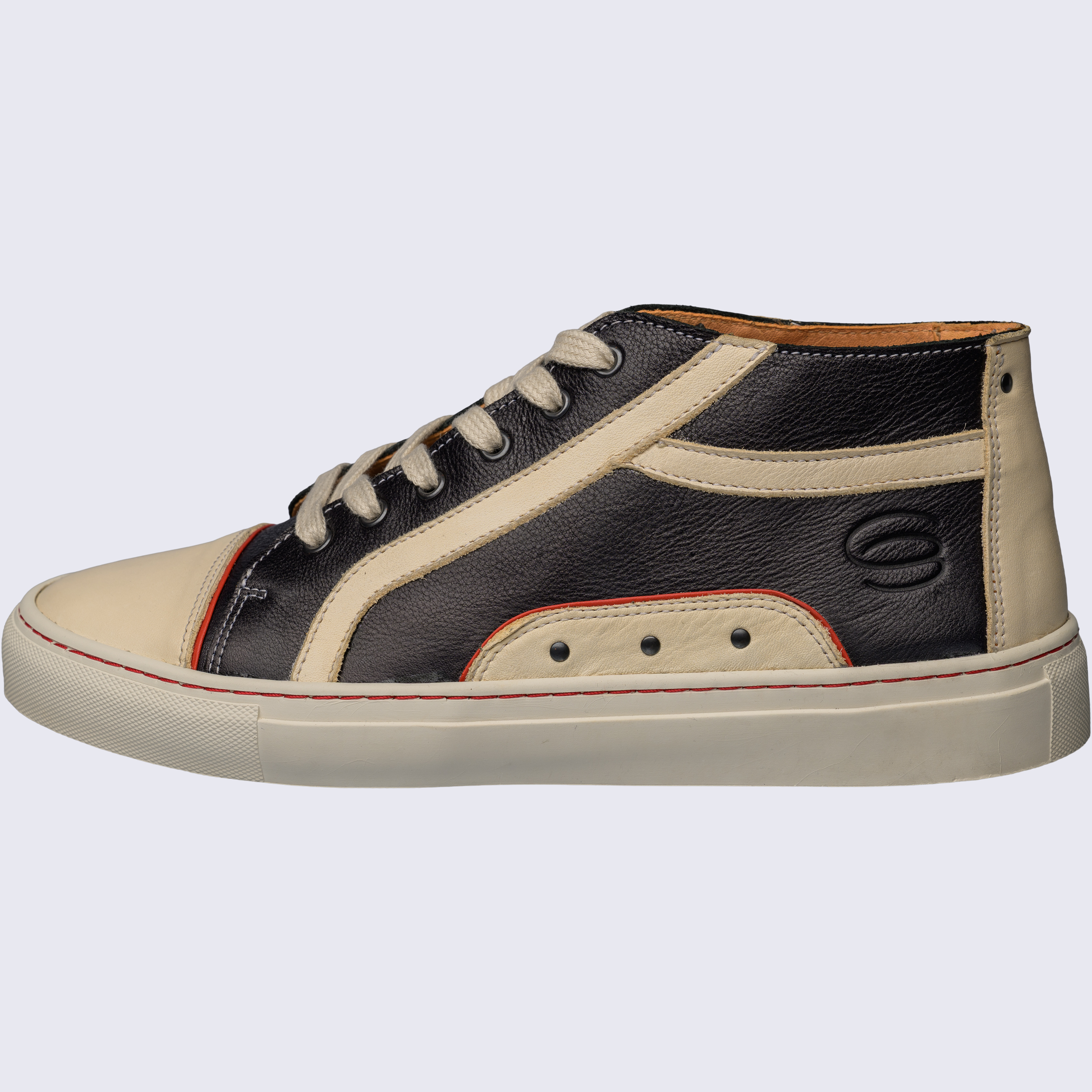 BASKET Herren Basket-men-Sneaker-Booty-Naturleder-Schuh-schwarz
