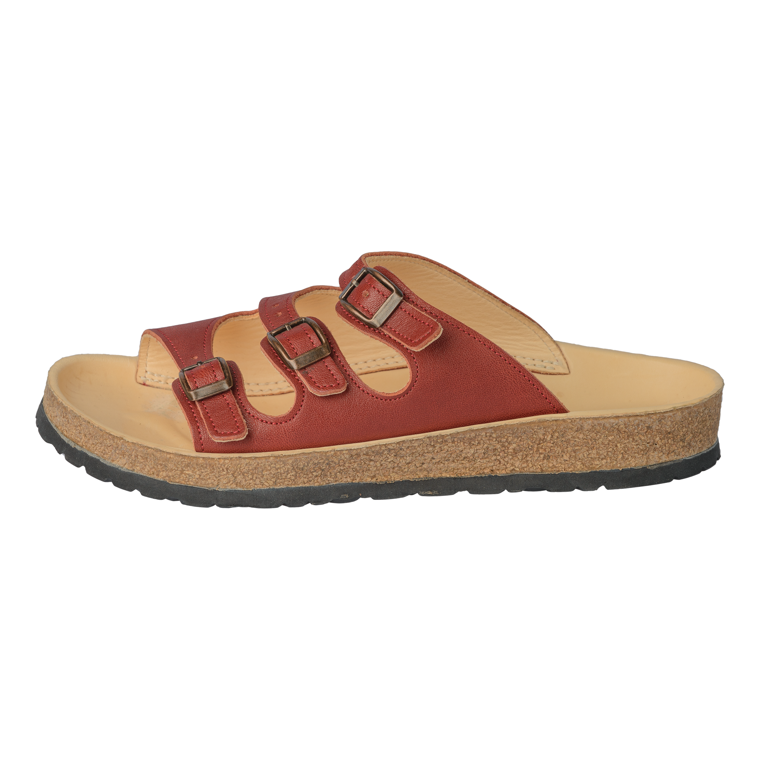 BIRK 3S Birk3S-Tiefbettsandale-Naturleder-Schuh-bordo