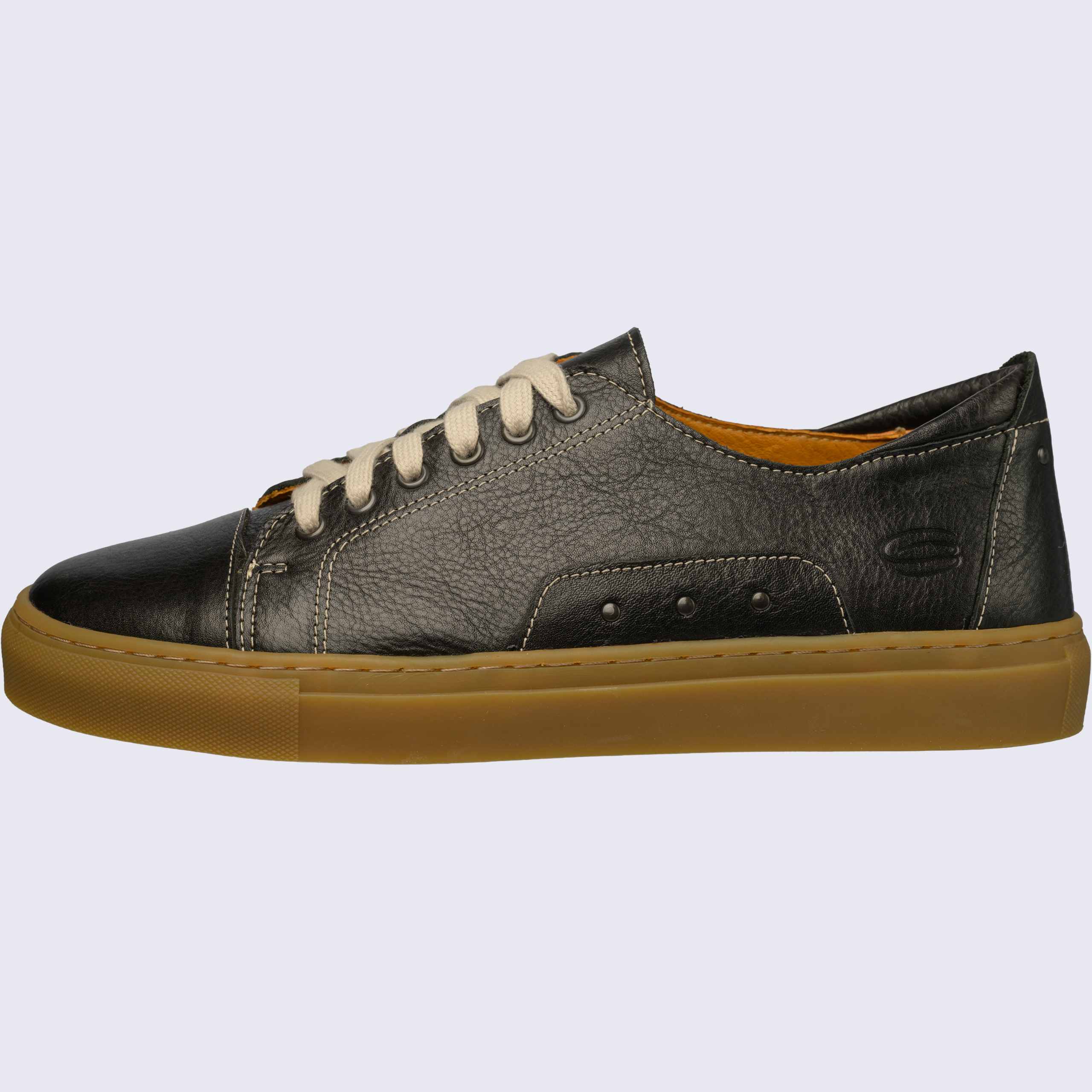 BADMINTON Damen Badminton-Sneaker-Naturleder-Schuh-schwarz-honeysole