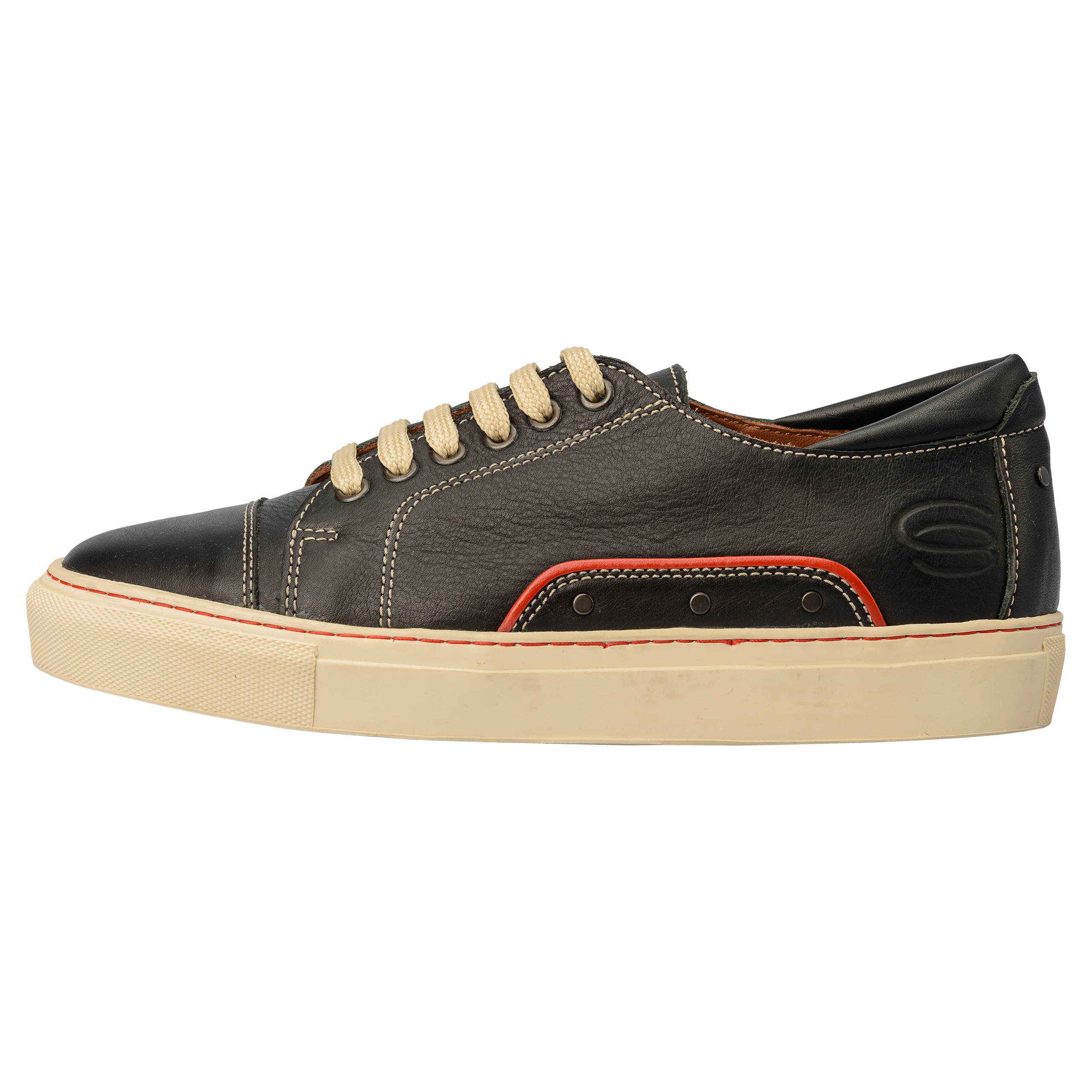 Skate-Sneaker-Naturleder-Schuh-schwarz