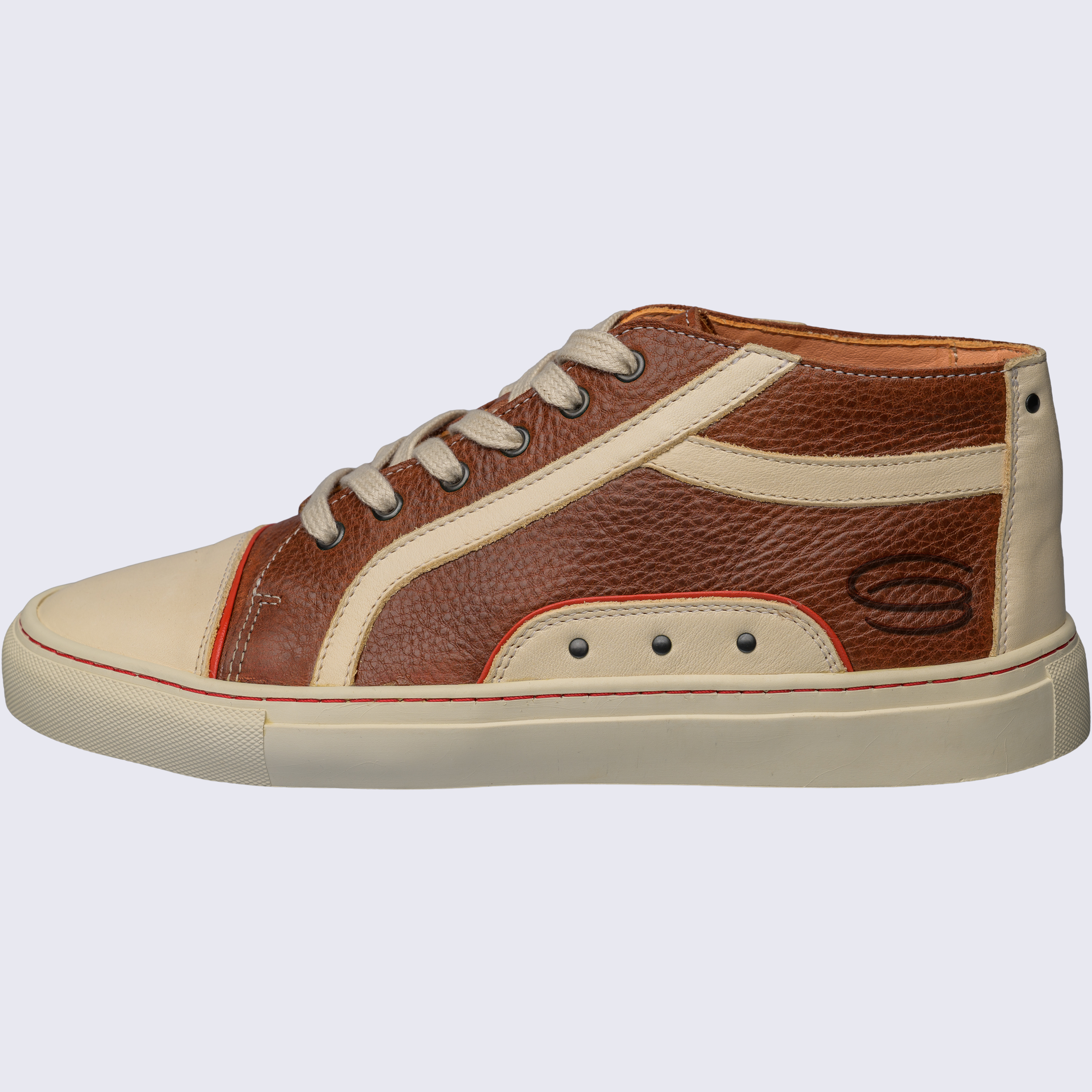BASKET Herren Basket-men-Sneaker-Booty-Naturleder-Schuh-cognac